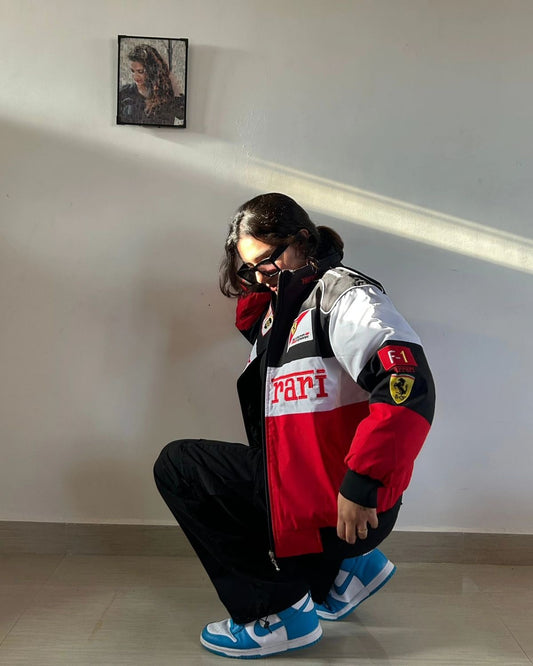 Red & White Ferrari - Unisex F1 Racing Jacket