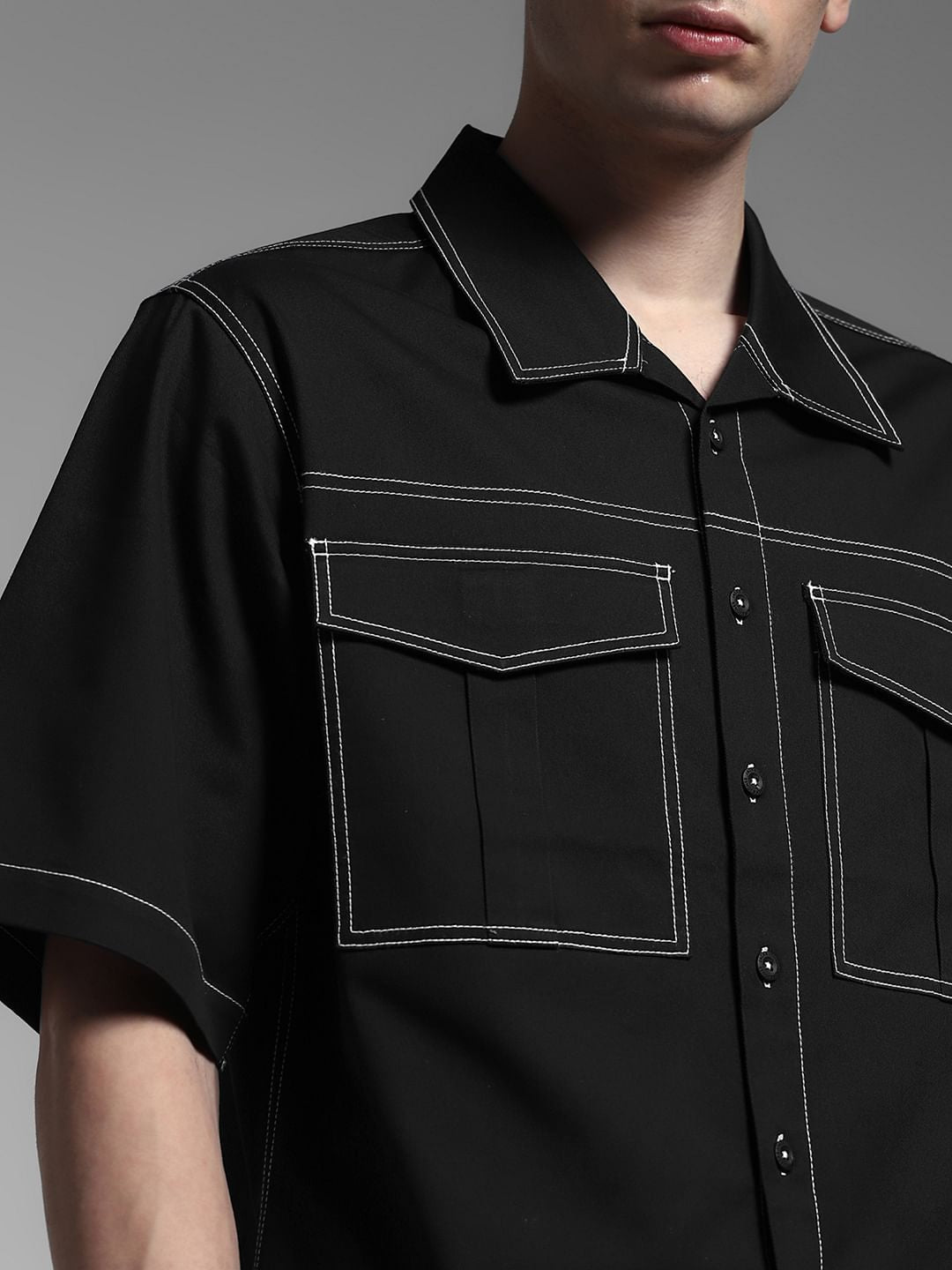 Black Co-Ords Set Contrast Stitch