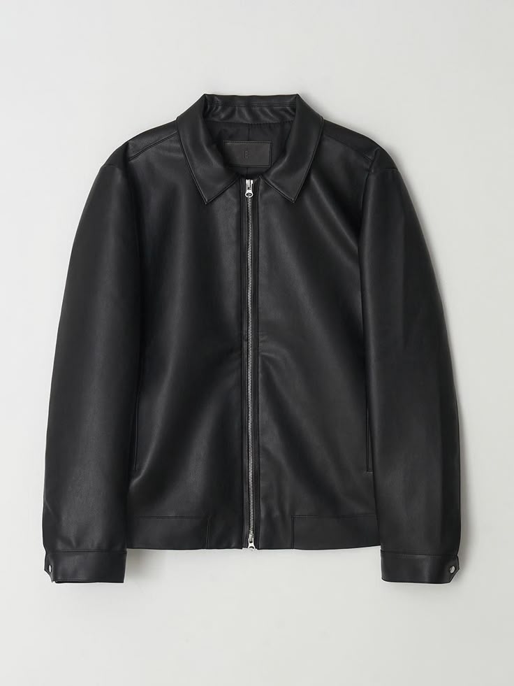Premium Faux Leather Jacket - Classic Black Bomber Jacket