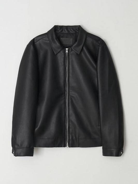 Premium Faux Leather Jacket - Classic Black Bomber Jacket