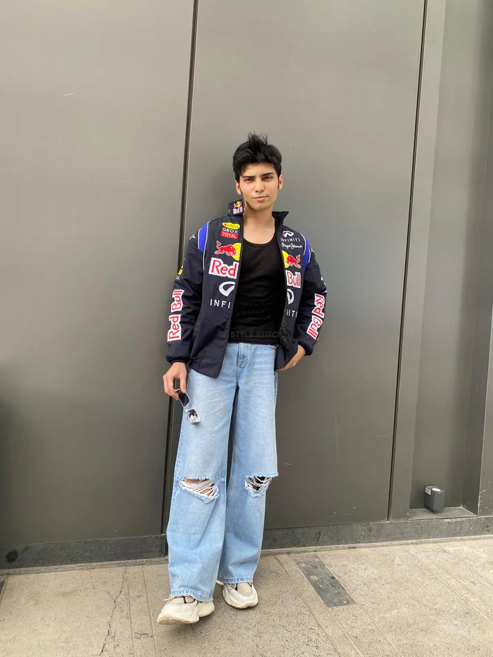 Red Bull Infiniti F1 Embroidered Racing Jacket | Motorsport Bomber Jacket for Men & Women