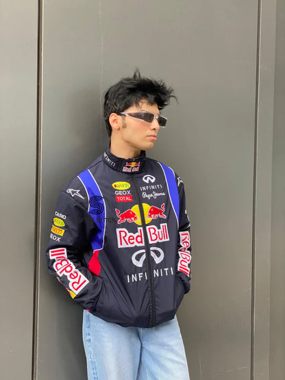 Red Bull Infiniti F1 Embroidered Racing Jacket | Motorsport Bomber Jacket for Men & Women