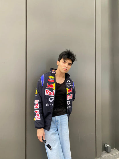 Red Bull Infiniti F1 Embroidered Racing Jacket | Motorsport Bomber Jacket for Men & Women
