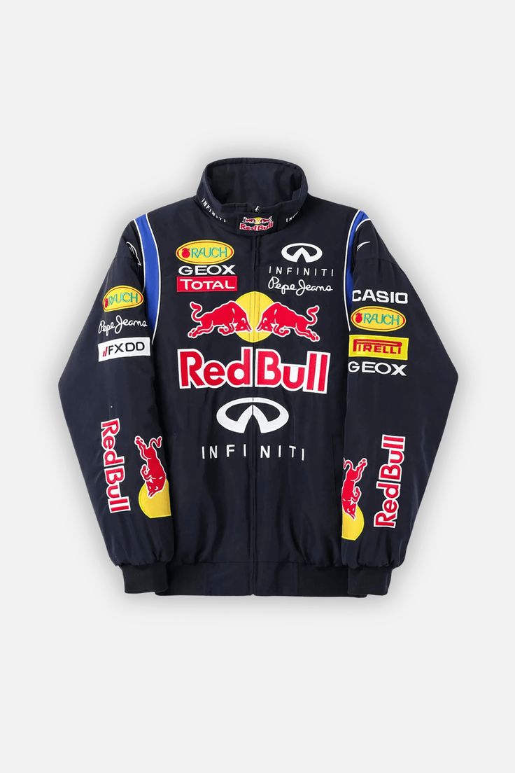 Red Bull Infiniti F1 Embroidered Racing Jacket | Motorsport Bomber Jacket for Men & Women