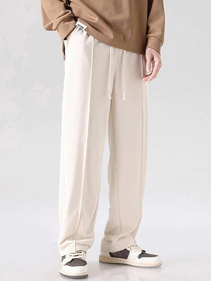 White Loose Fit Side Stripped Track Pant