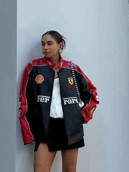 Ferrari Lether Jacket - Premium F1 Racing Streetwear