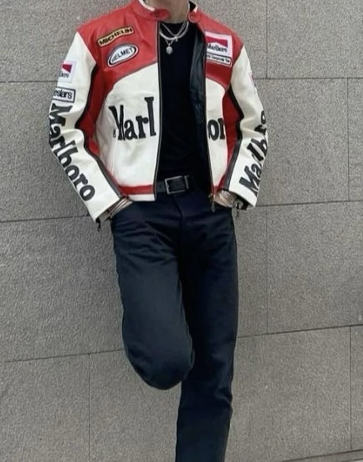 Marlboro Premium Leather Jacket - Vintage Racing Streetwear