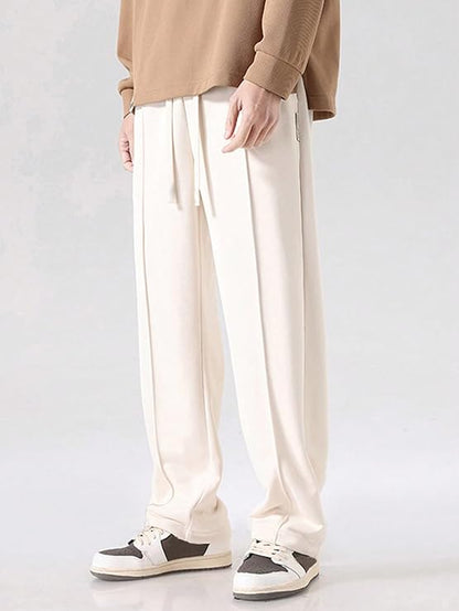 White Loose Fit Side Stripped Track Pant