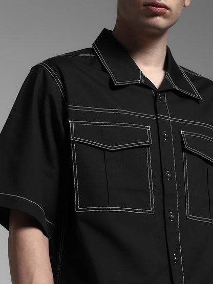 Black Co-Ords Set Contrast Stitch