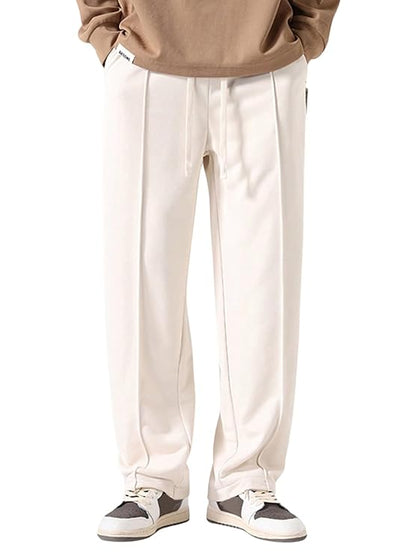 White Loose Fit Side Stripped Track Pant
