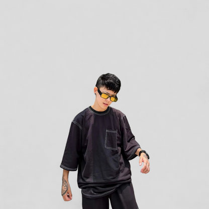 Trendy Black Co-Ords Set - Oversized Streetwear