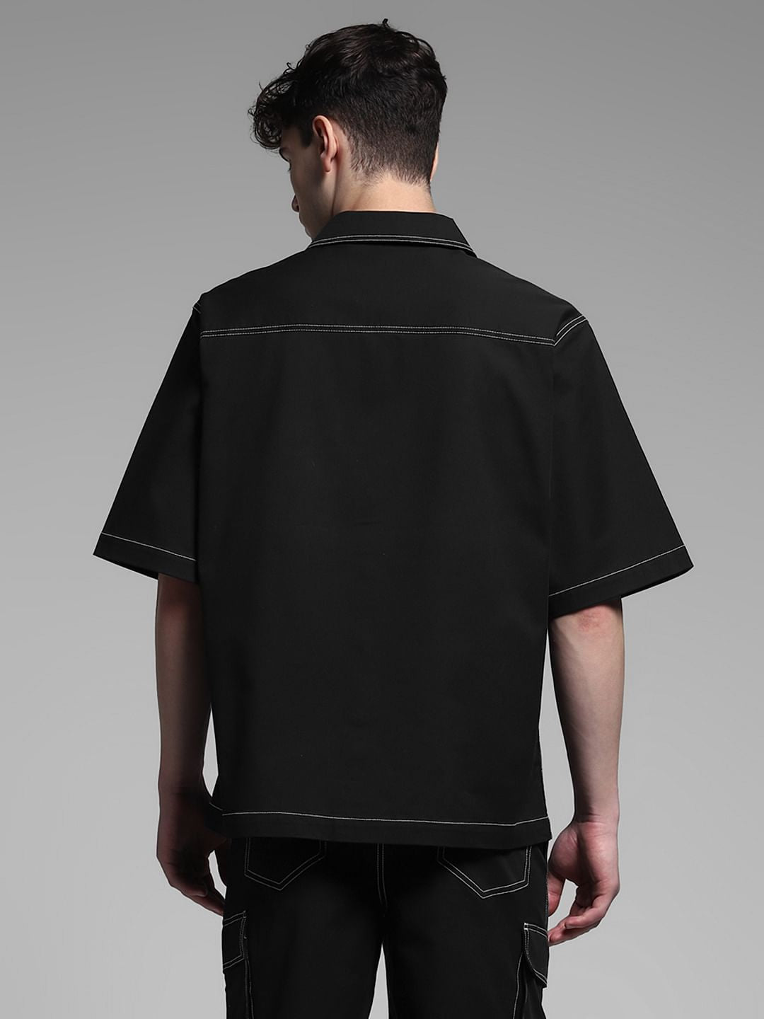 Black Co-Ords Set Contrast Stitch