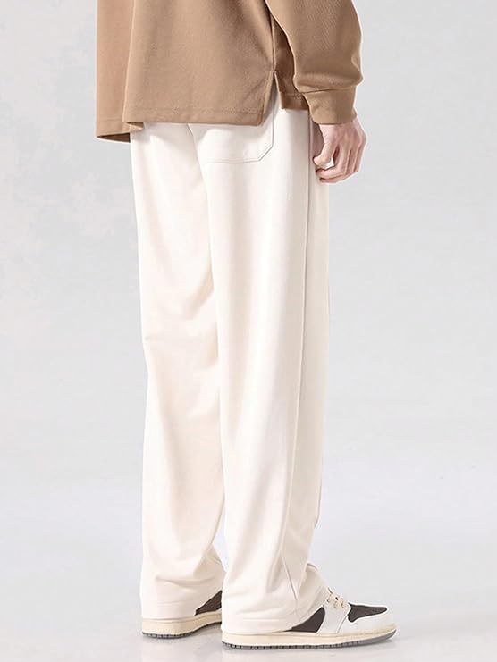White Loose Fit Side Stripped Track Pant